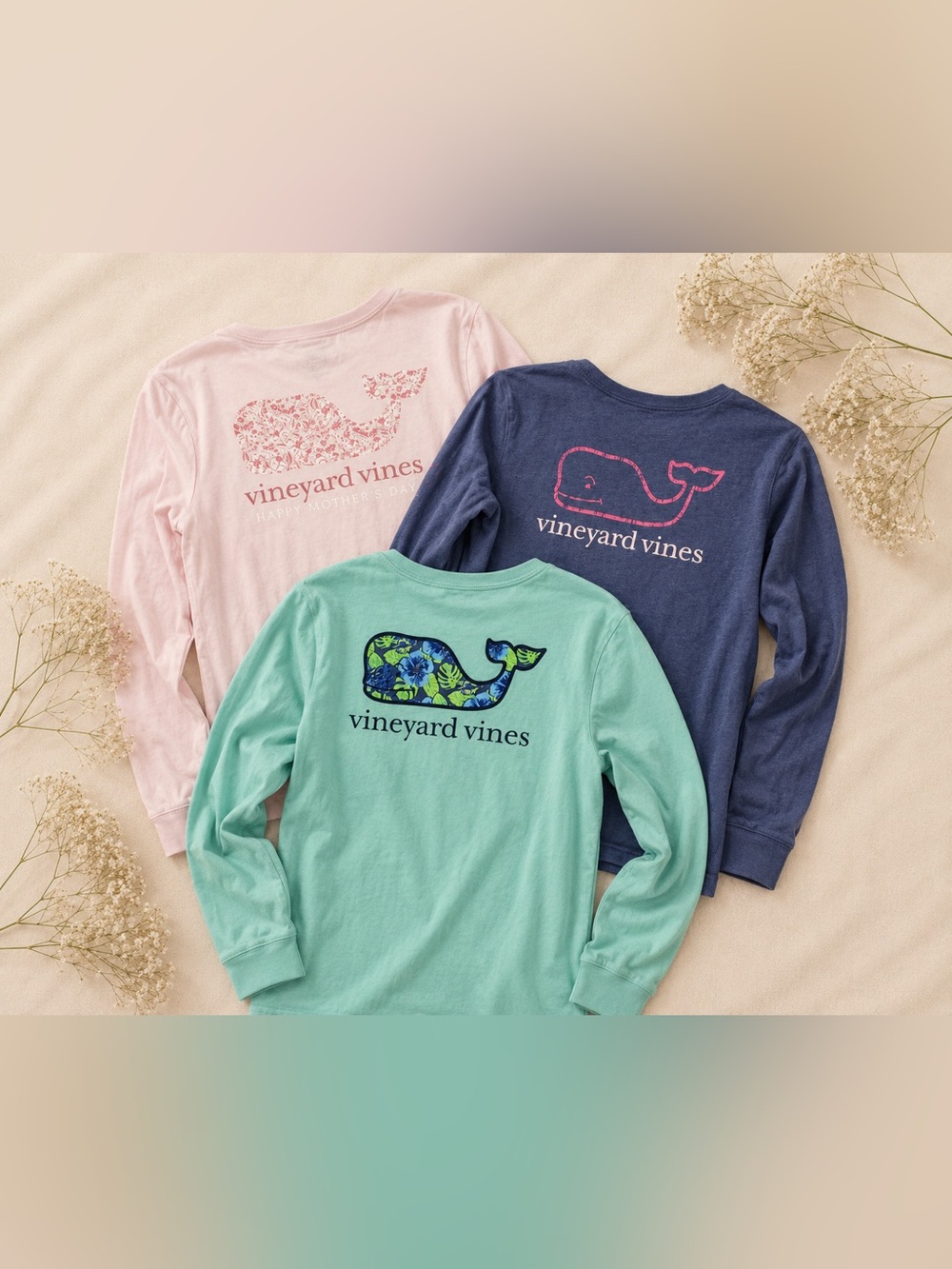 Bundle of 3 Vineyard Vines Kids Long-Sleeve Tees XL/ size 16 Mothers Day